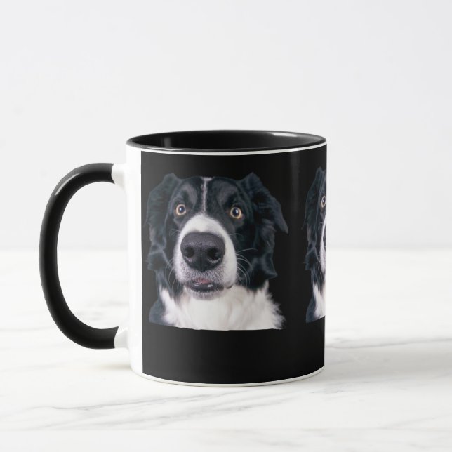 Mug Visage de chien noir et blanc (Gauche)