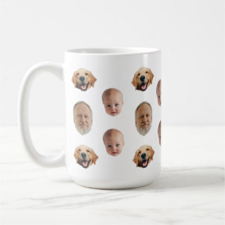Mug Visage de famille mignonne personnalisé 3 photos M