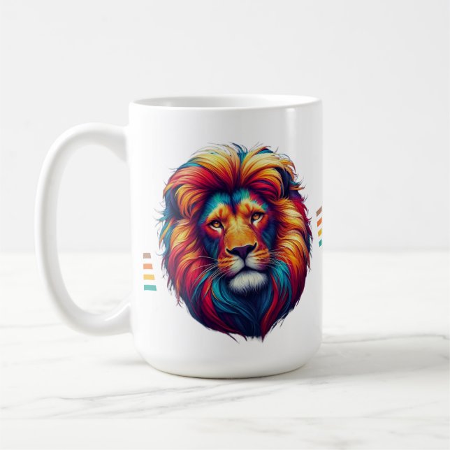 Mug Visage de lion coloré - Artiste dynamique (Gauche)