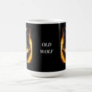 Mug Visage de loup radiant illuminé par une lumière do