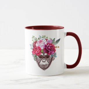 Mug Visage de singe de fleur