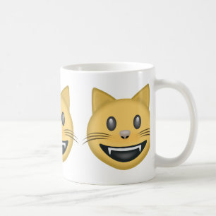 Mug Visage de sourire de chat avec la bouche ouverte
