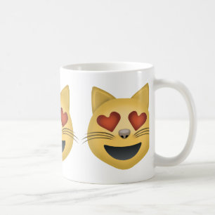 Mug Visage de sourire de chat avec les yeux en forme