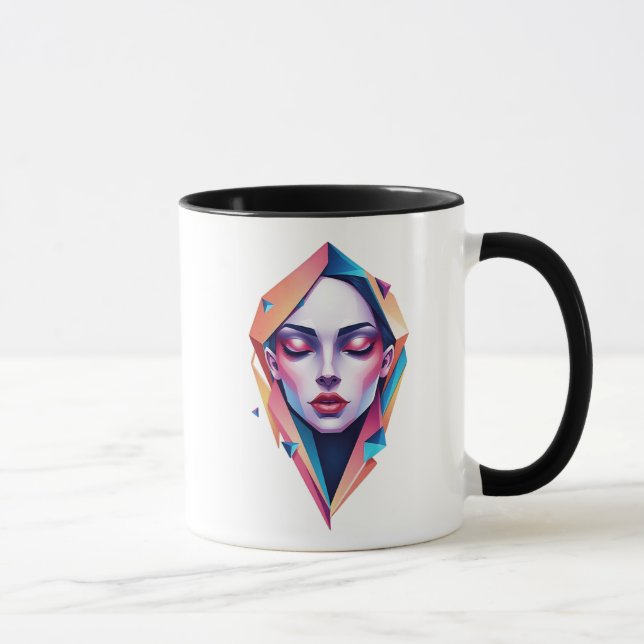 Mug  Visage d'une femme aux traits géométriques. (Droite)