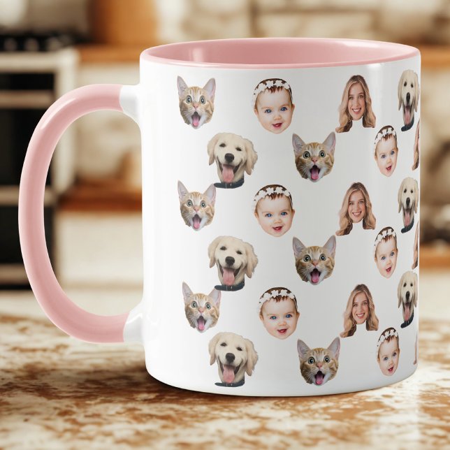 Mug Visage familial personnalisé 4 photos (Créateur téléchargé)