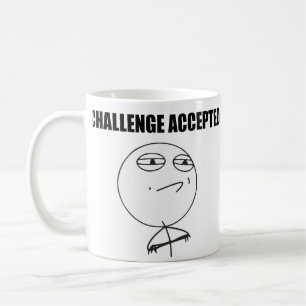 Mug Visage Meme comique de rage admis par défi