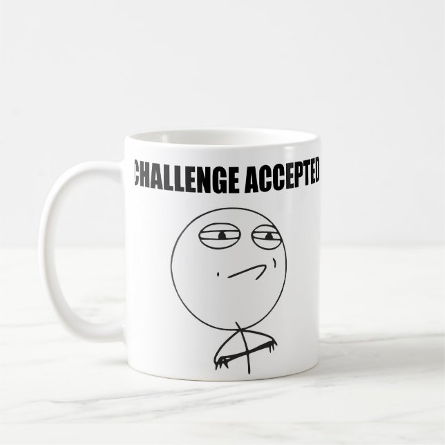 Mug Visage Meme comique de rage admis par défi (Gauche)