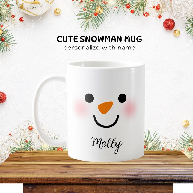 Mug Visage personnalisé mignon Snowman (Créateur téléchargé)