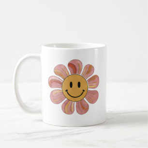 Mug Visage Souriant Fleur Rétro Groovy Pastel Floral 7