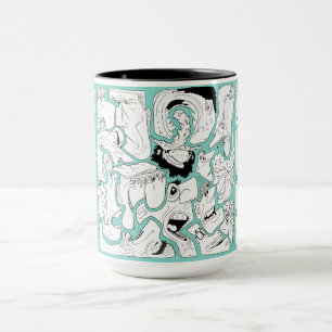Mug Visages dessin au trait