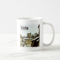 Visby, dessus de toit du Gotland, Suède avec la