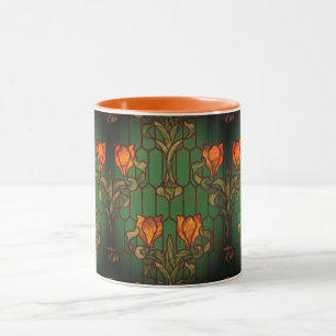 Mug Vitrages floral art nouveau fleurs élégant
