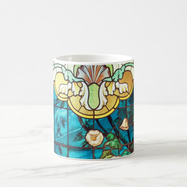 Mug Vitrail Art nouveau look floral victorien (Centre)