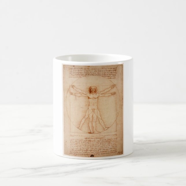 Mug Vitruvian Man by Leonardo da Vinci (Center)