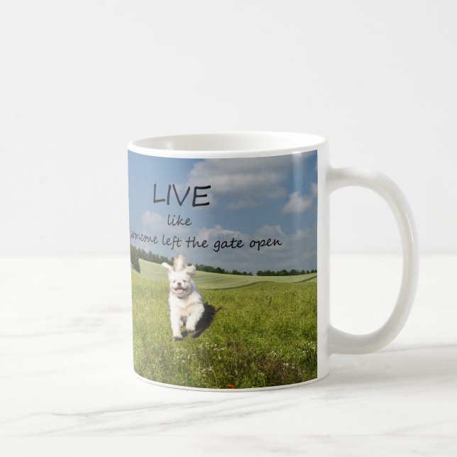 Mug "Vivant comme quelqu'un a laissé à la porte" la (Droite)