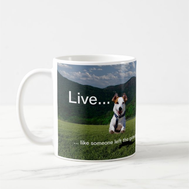 Mug Vivez comme quelqu'un a laissé la porte ouverte (Gauche)