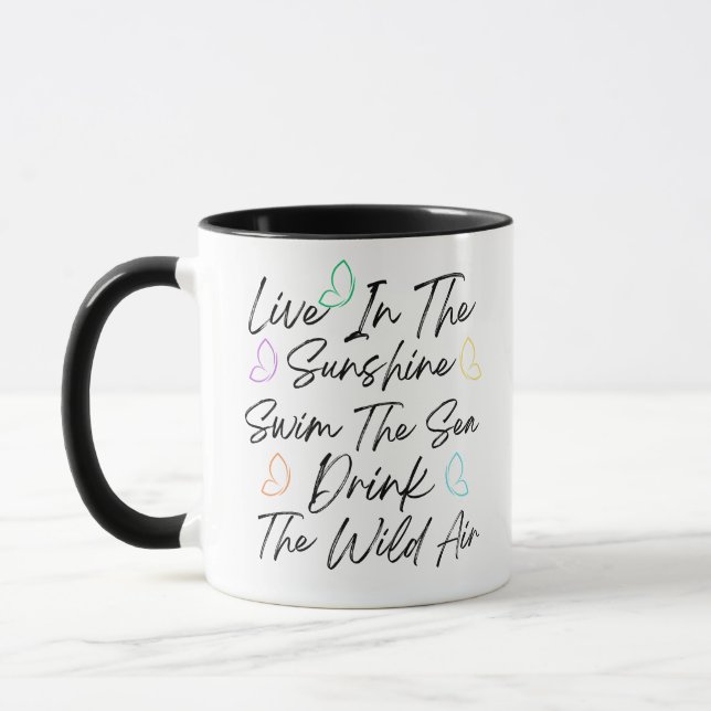 Mug Vivre au soleil Nager dans la mer (Gauche)