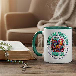 Mug Vivre le quatrième jour Cursillo DeColores Coq