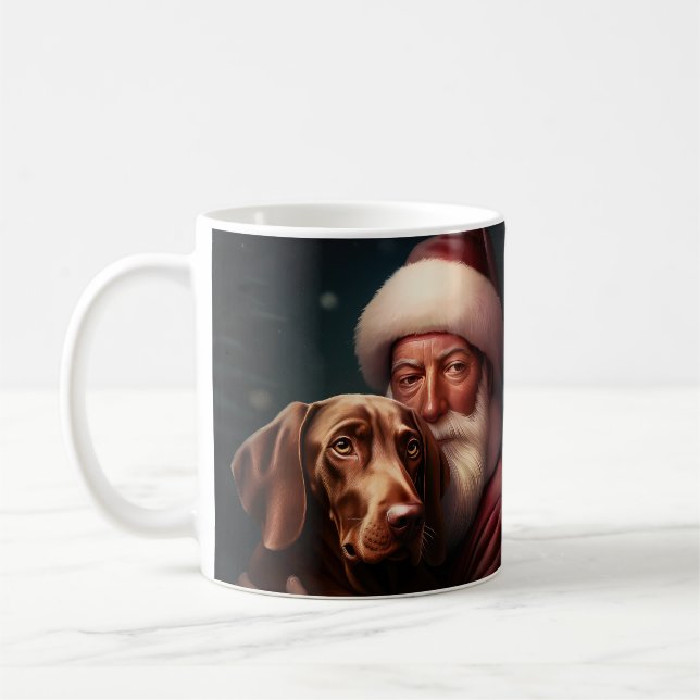 Mug Vizsla avec Noël Festif du Père Noël (Gauche)