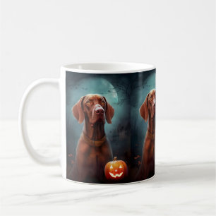 Mug Vizsla d'Halloween avec la peur Citrouille