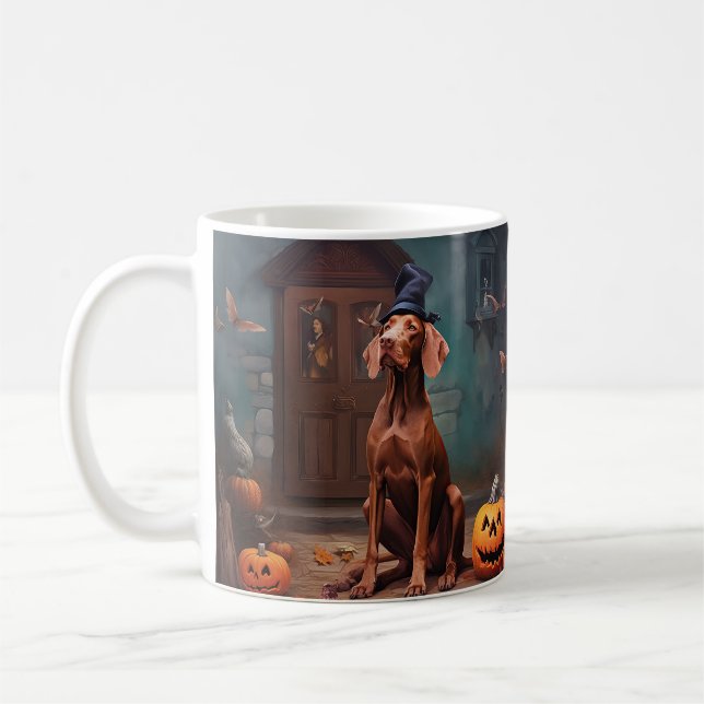 Mug Vizsla Potirons Halloween Effrayant (Gauche)