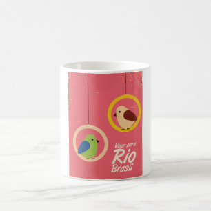 Mug Voar para Rio, affiche de voyage au Brésil.
