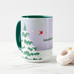 Mug Vœux de Noël des Cardinals d'Hiver