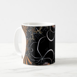 Mug Voici Halloween   Art fractal noir et orange