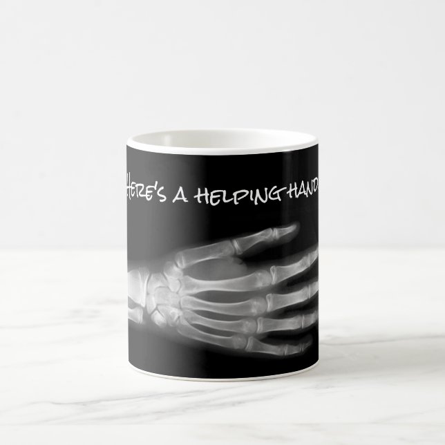Mug "Voici un coup de main !" rayon X de main (Centre)