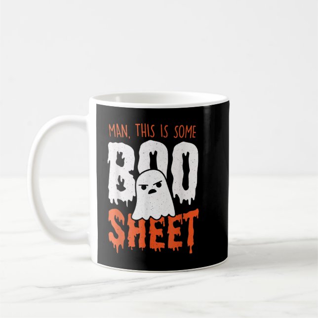 Mug Voici une feuille de livre amusante Halloween Ghos (Gauche)