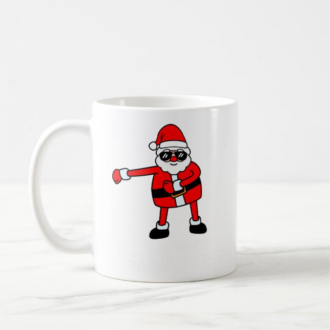Mug Voici venir l'arbre de Noël de renne de soie de (Gauche)