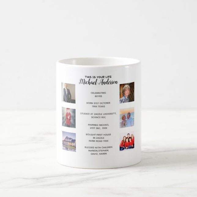 MUG VOICI VOTRE VIE - AJOUTER PHOTOS + MILESTONES (Centre)