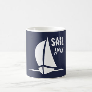 Mug Voilier Voilier Marine et Blanc