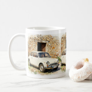 Mug Voiture Ancienne près d'un Bâtiment en Pierre