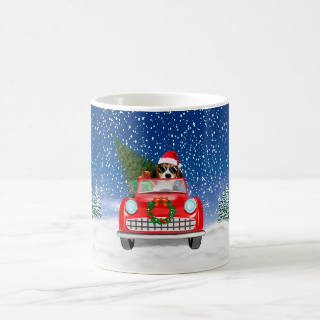 Mug Voiture De Conduite De Chien beagle En Noël De Nei (Centre)