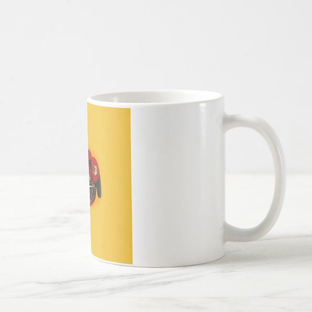 Mug Voiture de course automobile jaune rouge (Droite)