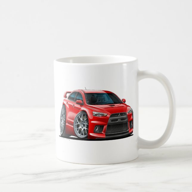 Mug Voiture de rouge de Mitsubishi Evo (Droite)