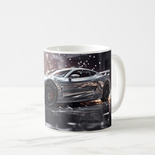 Mug Voiture de sport rapide Silver Drifing (Devant droit)