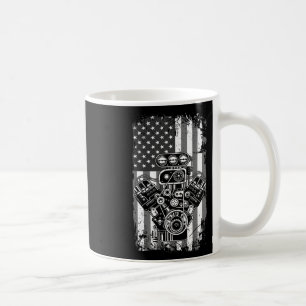 Mug Voiture Musclée Vintage Piston Drapeau Américain D