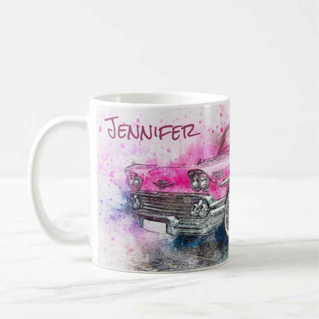 Mug Voiture Vintage Abstrait Graphic (Gauche)