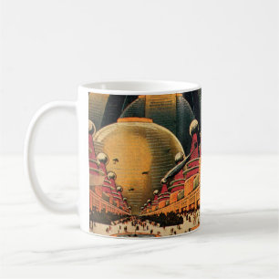 Mug Voiture volant vintage de science fiction futurist