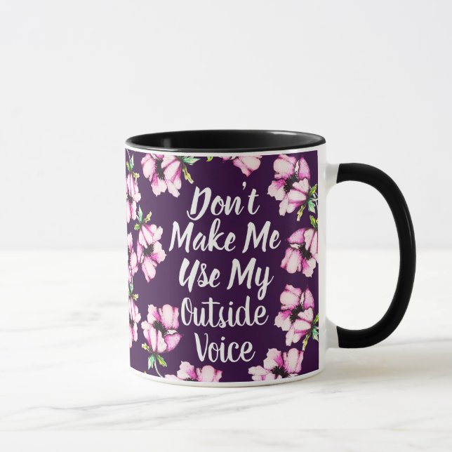 Mug Voix externe | Aquarelle Fleurs violettes (Droite)