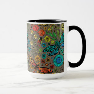 Mug Voler, libellule de mouche sur brun