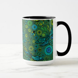 Mug Voler, voler la libellule sur le vert émeraude