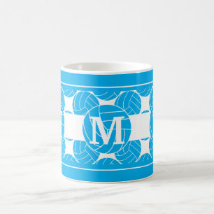 Mug Volley-ball bleu monogramme