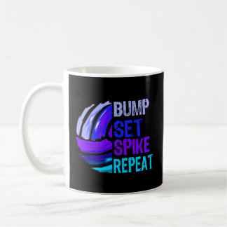 Mug Volleyball Bump Set Spike Repeat Blue Purple N
