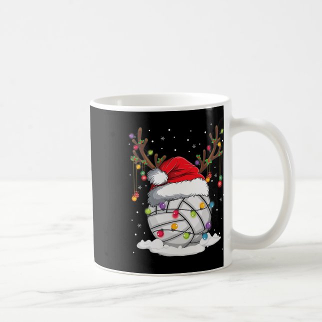 Mug Volleyball Santa Hat Reindee lumières de Noël Amus (Droite)
