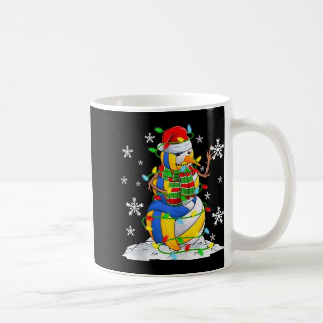 Mug Volleyball Snowman Christmas Tree Lights Xma  (Droite)