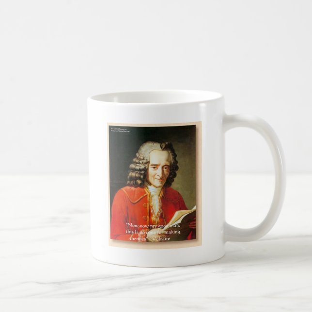 Mug Voltaire "Pas d'ennemis" Citation Sagesse Cadeaux  (Droite)