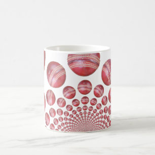 Mug Vortex Cramoisi : Belle Art de Balle de Cricket Ro